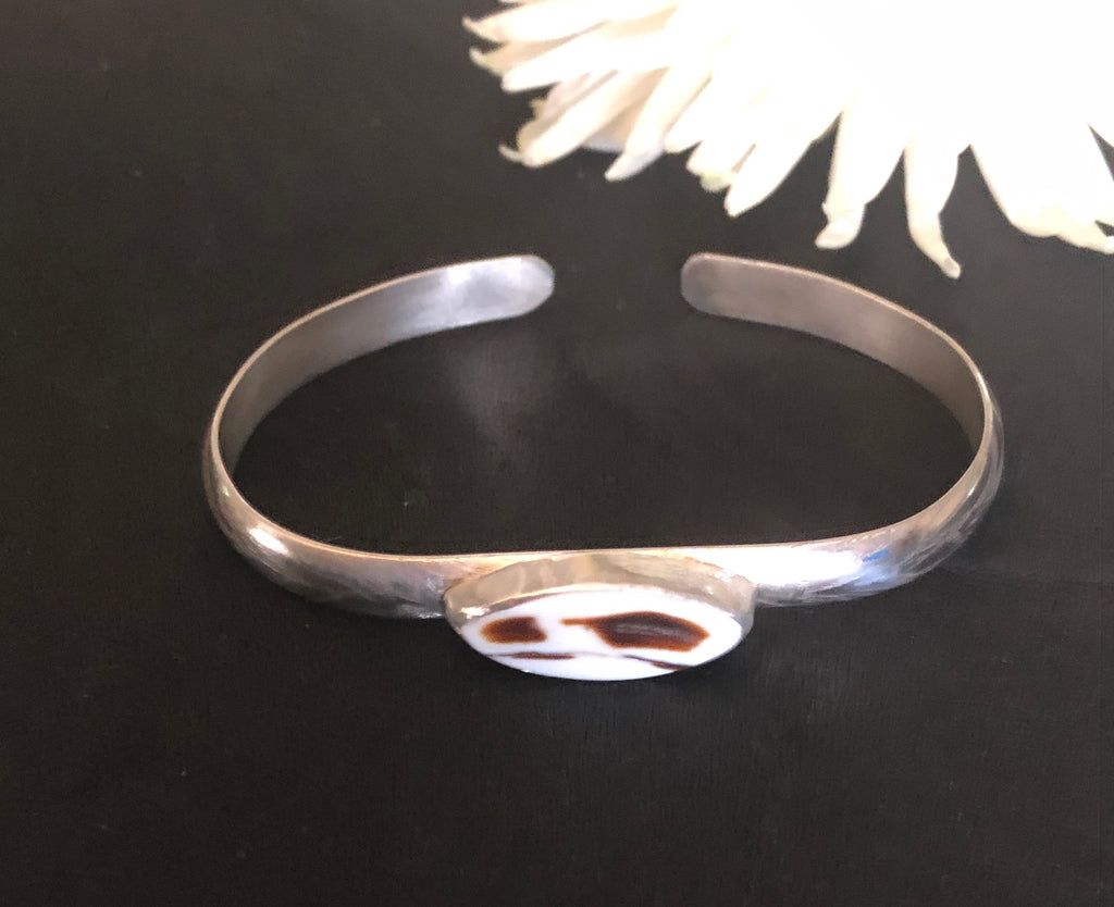 Spotted Cone Shell silver cuff