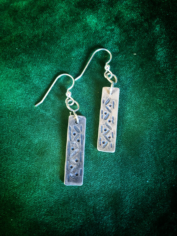 Tumbling Dice; sterling silver dangle earrings